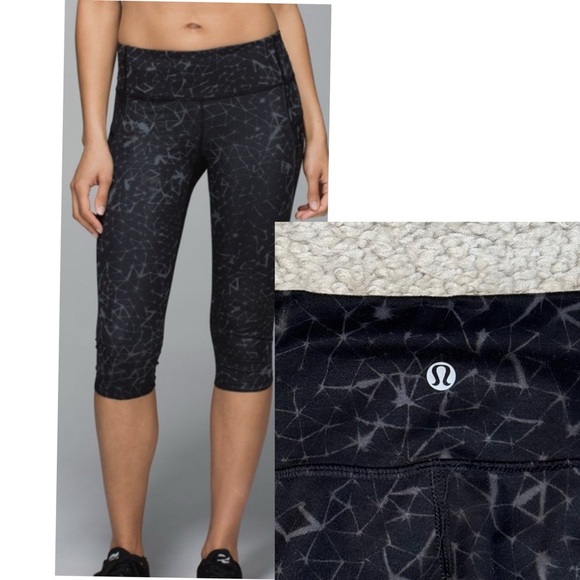 Lululemon Wunder Under Crop Capri Star Crushed Coal. Yoga Celestial Space 6 - Picture 1 of 14